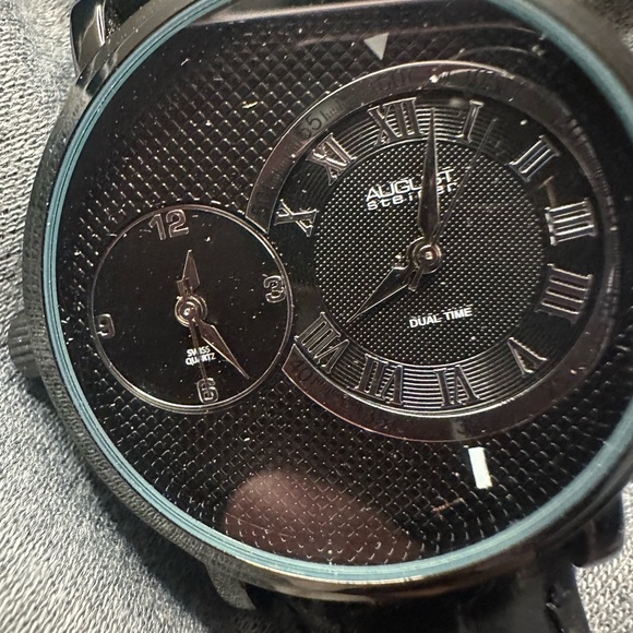 August Steiner Black Dual Time Quartz Watch - Picture 3 of 5